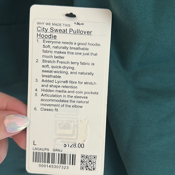 Lululemon City Sweat Pullover Hoodie Green Jasper Men’s Large NWT - Picture 6 of 6